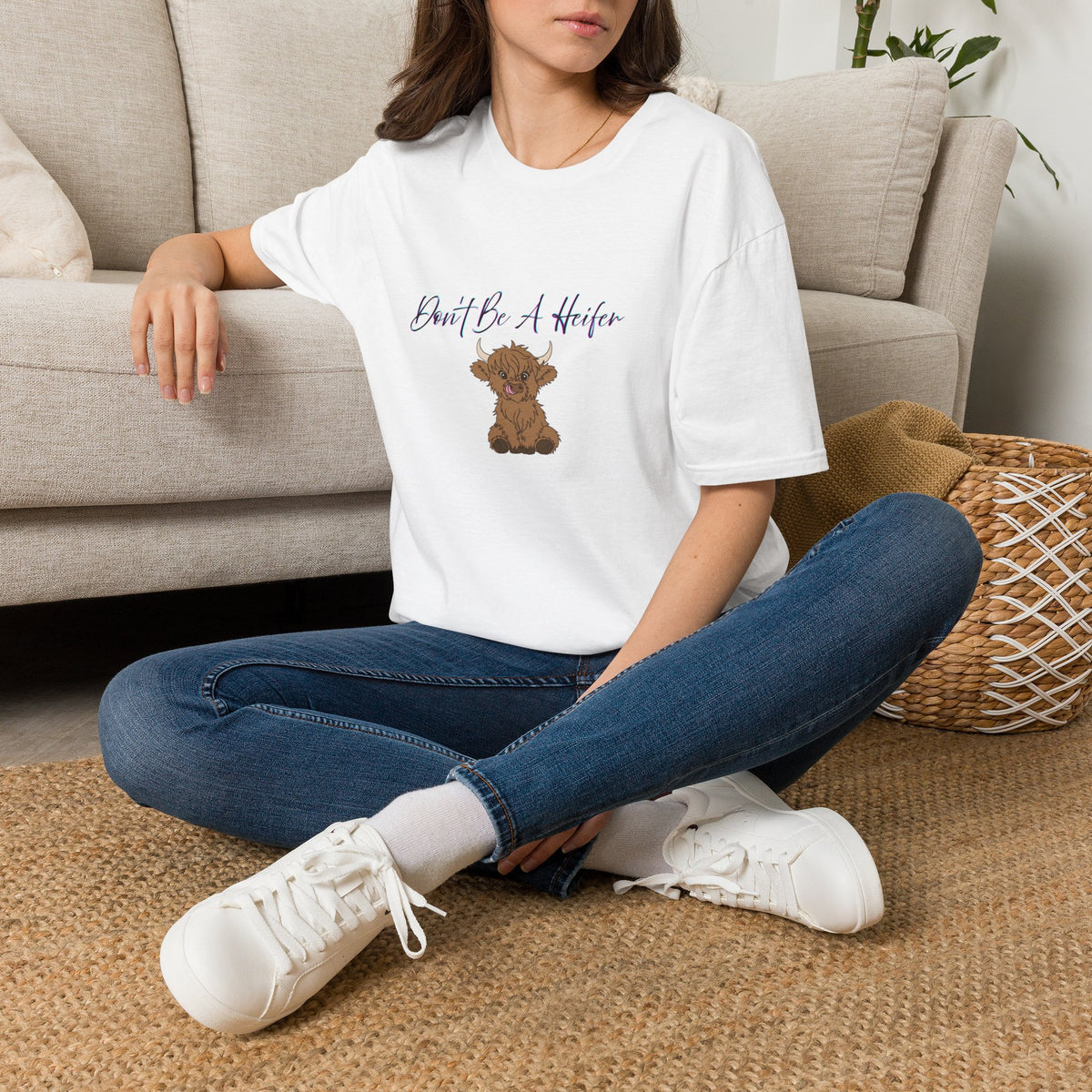 Don't Be A Heifer T-Shirt — Cute Highland Cow Graphic Tee