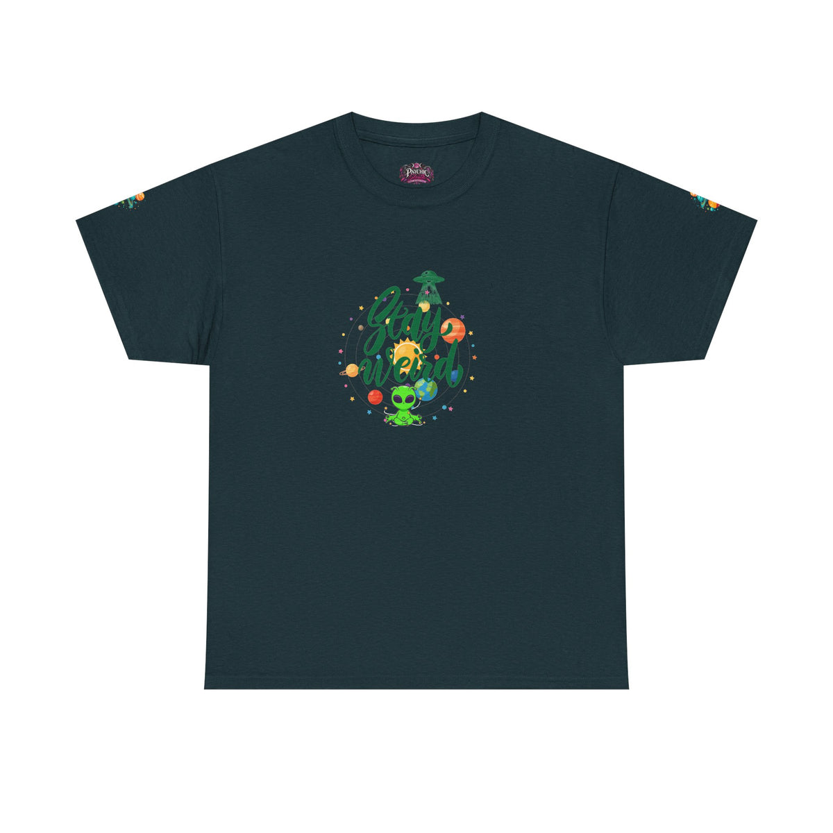 T-Shirt - 'Stay Weird' Cute Alien Space Graphic Tee (Playful, Casual Gift)