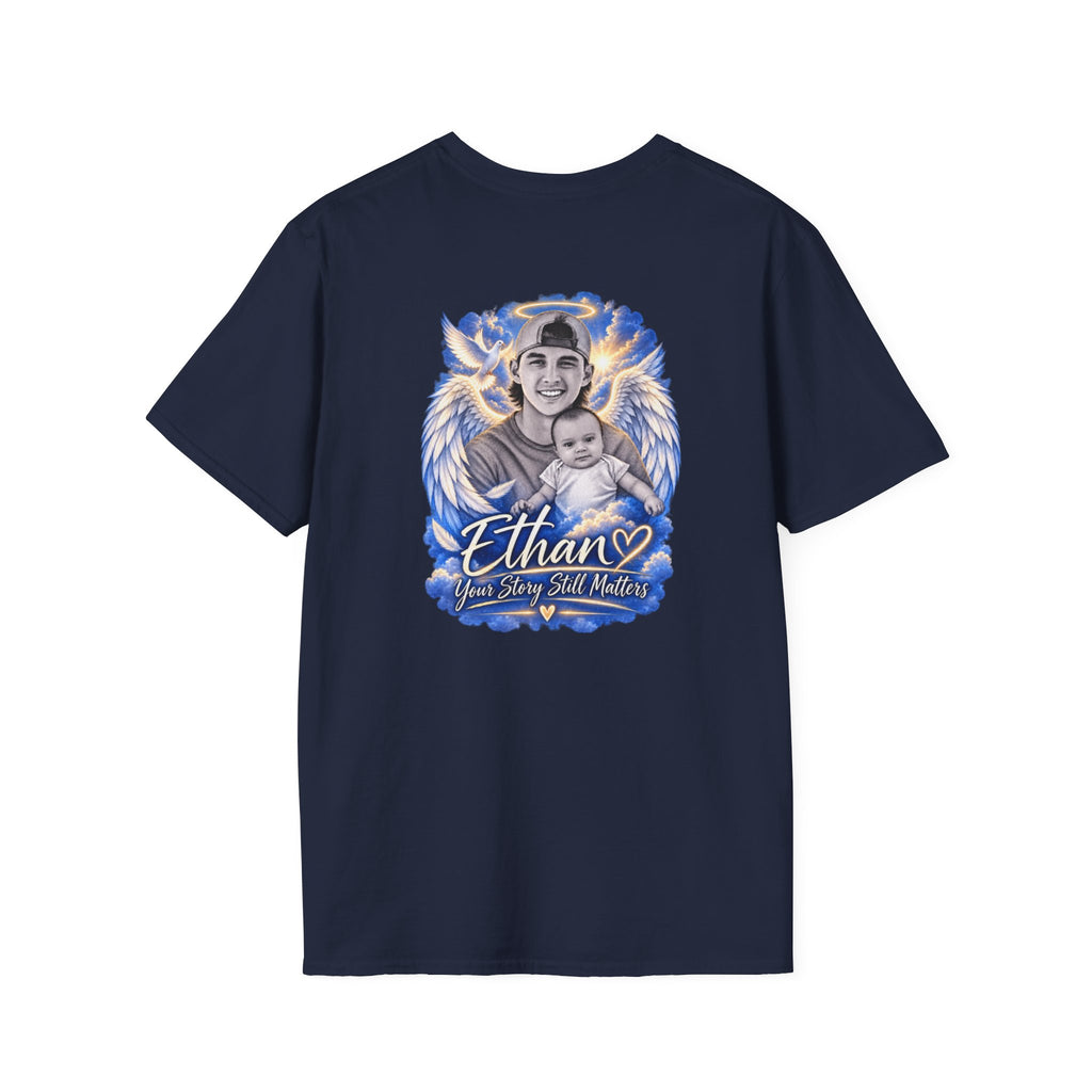 T-Shirt — "Justice for Ethan" " Your story still matters" Memorial Tee ( Angel Wing Edition)
