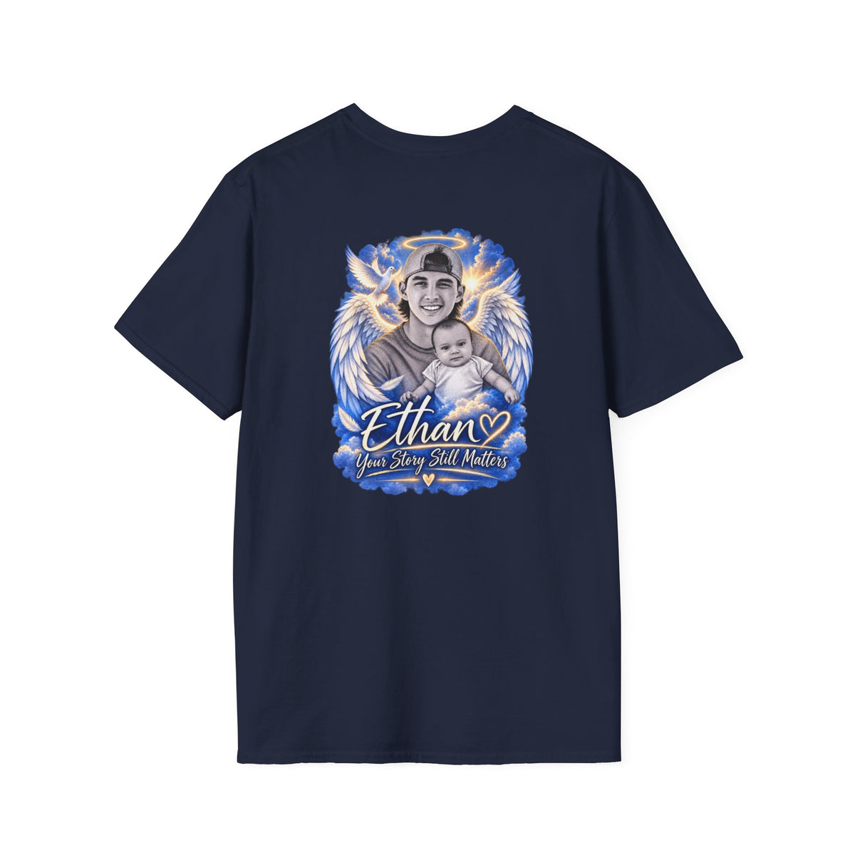 T-Shirt — "Justice for Ethan" " Your story still matters" Memorial Tee ( Angel Wing Edition)