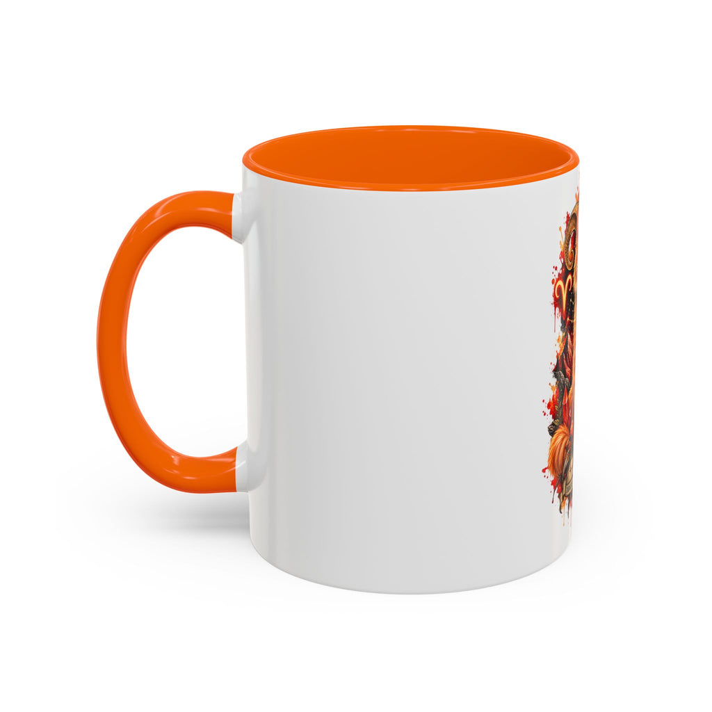 Aries Orange Tabby Cat Zodiac Coffee Mug – Cute Orange Tabby Astrology Accent Mug (11/15 oz)