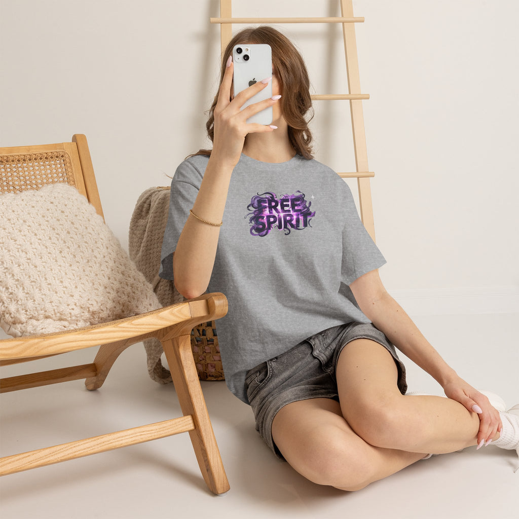 Free Spirit Tee — Purple Galaxy Wings Graphic T-Shirt