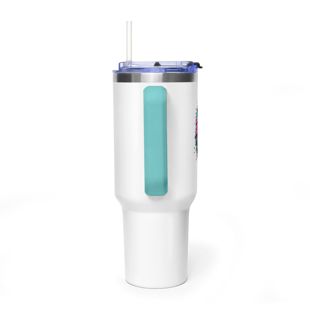 40oz Vacuum Tumbler — Mema Leopard Print Floral Design