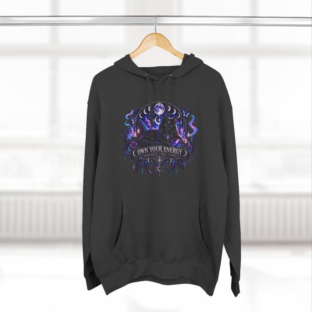 Mystical Black Cat Fleece Hoodie