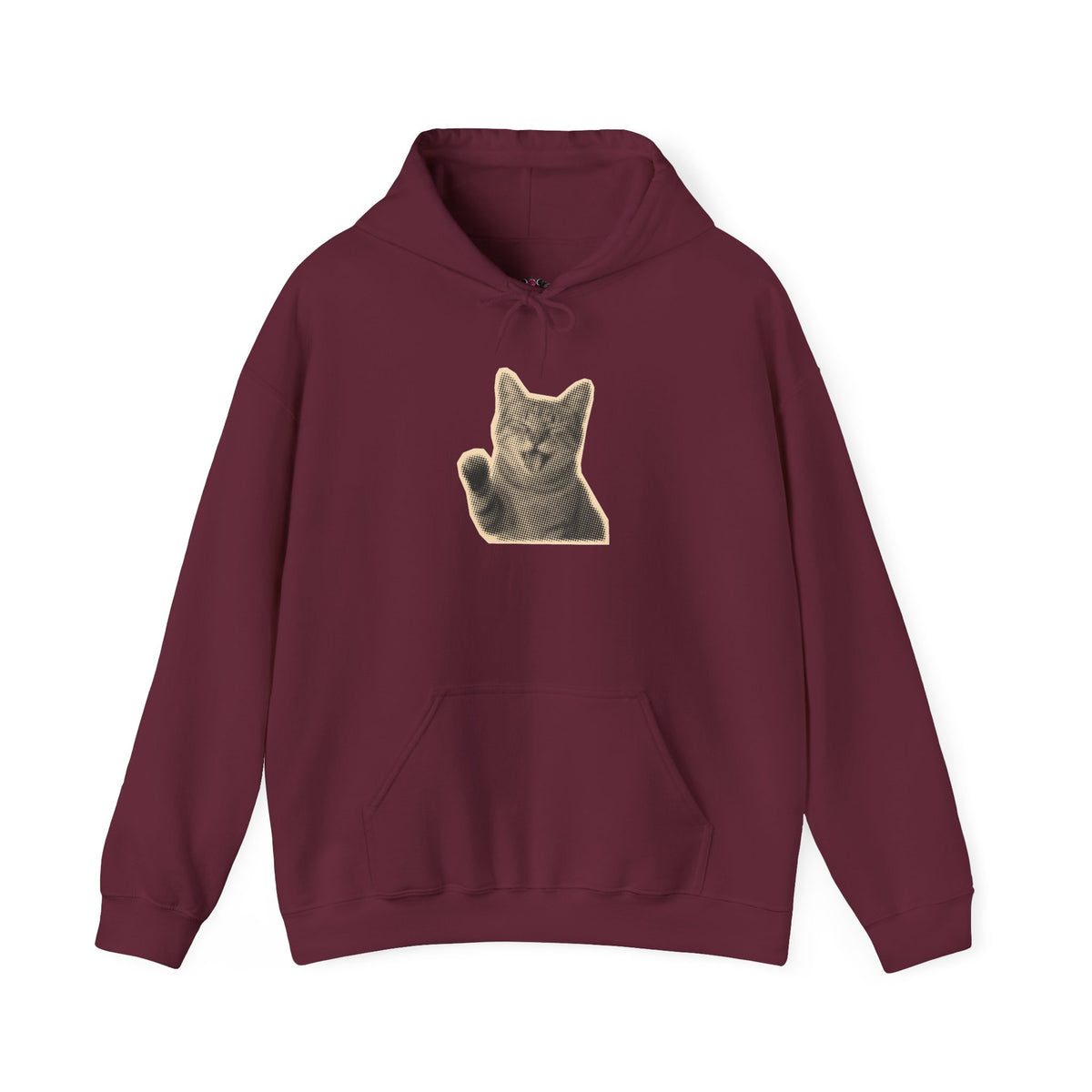 Laughing Meme Cat Hoodie – Adorable Grey Kitten Graphic Sweatshirt
