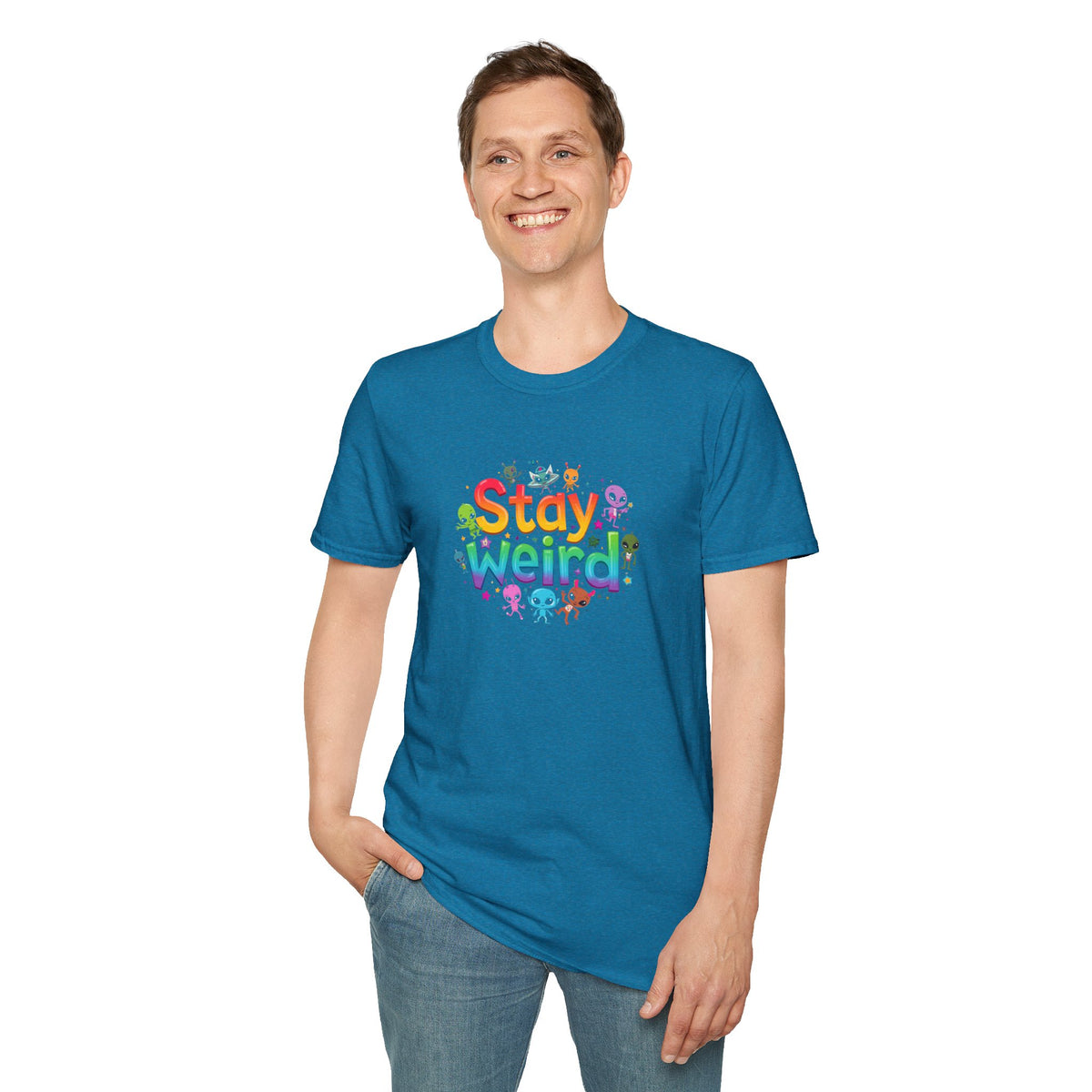 Stay Weird T-Shirt — Colorful Cute Alien Graphic Tee
