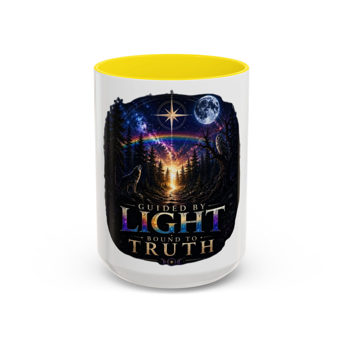 Guided by Light Coffee Mug — Inspirational Nature Moonrise Design (11/15oz) Advocacy mug