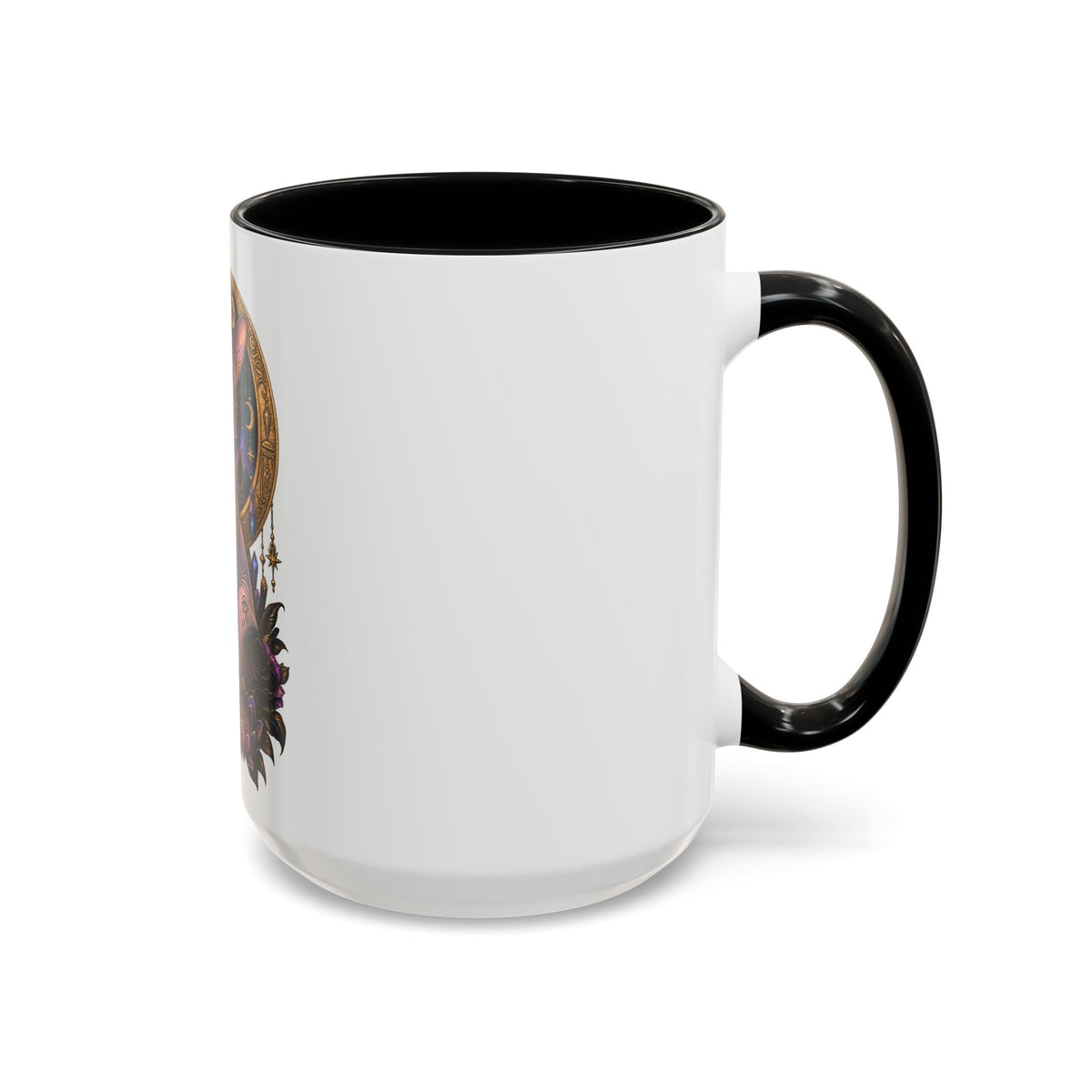 Mystic Sphynx Cat Coffee Mug — Magical Moon & Floral Accent (11/15 oz)