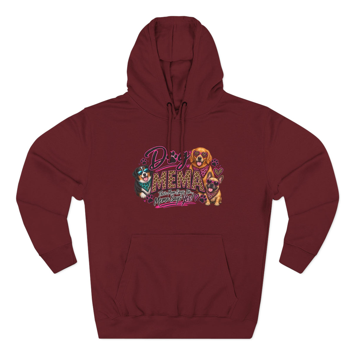 Dog Mema Hoodie — Cute Paw Print Graphic Pullover for Grandma Dog lovers
