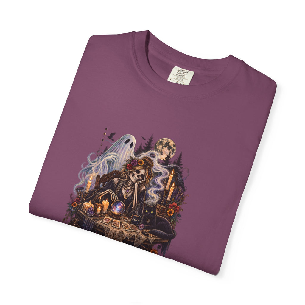 Tarot Seance Skeleton, Black Cat & Ghost Graphic Tee