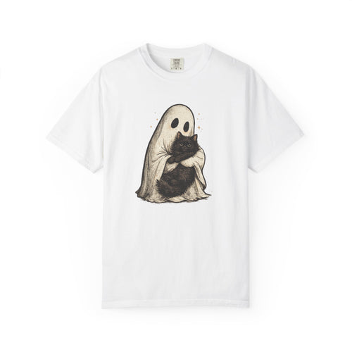 Ghost Hug T-Shirt — Cute Ghost Holding Cat Graphic Tee