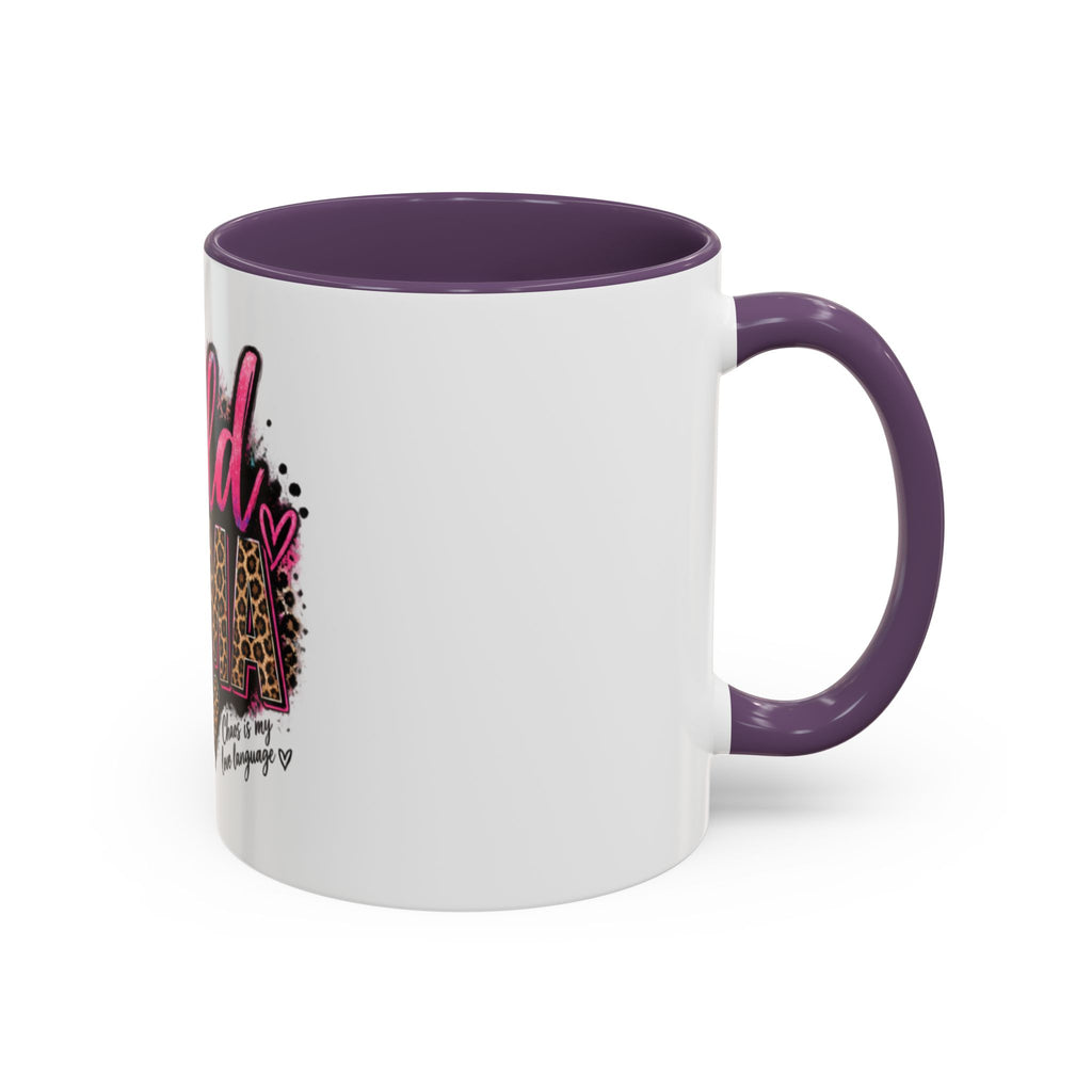 Wild Mama Leopard Accent Coffee Mug – Fun Mom Gift, Pink Crown Graphic (11/15 oz)