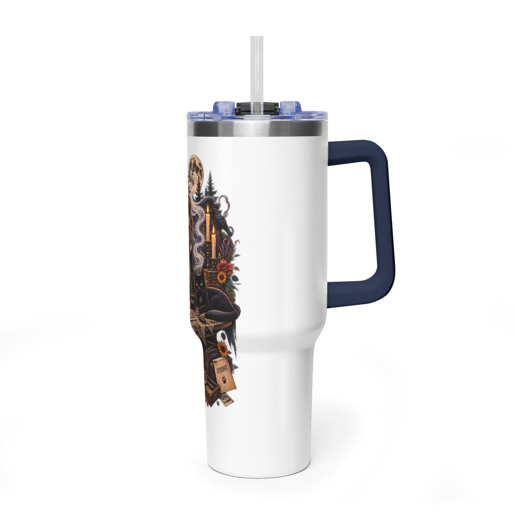 40oz Halloween Witch & Ghost Tumbler – Spooky Cottage Thermal Travel Mug