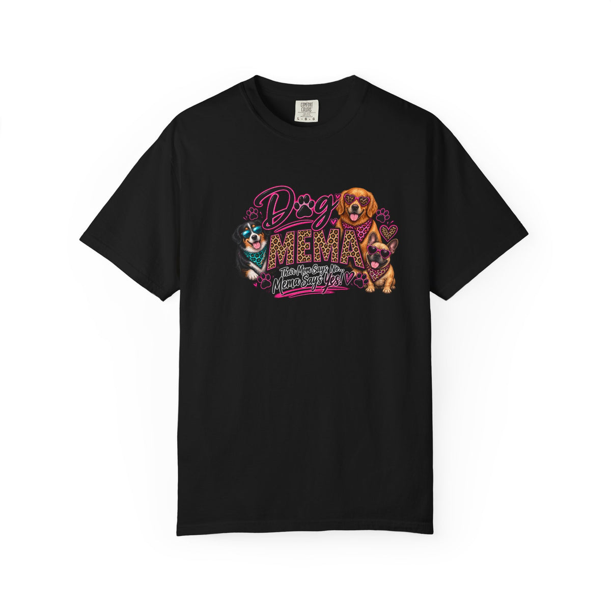Dog Mema T-Shirt – Cute Paw Print Graphic Tee for Grandma Dog Lovers