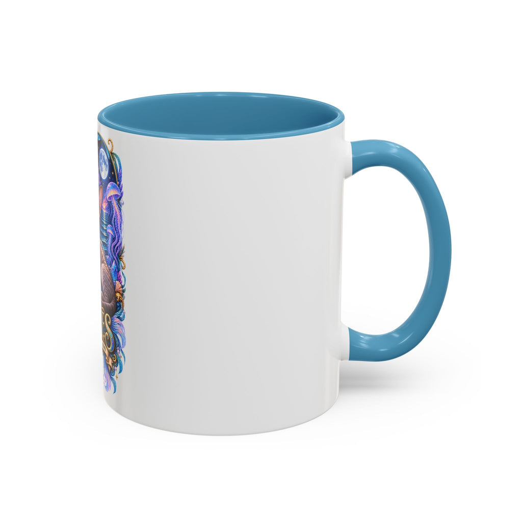 Pisces Devon Rex Cat Accent Coffee Mug — Zodiac Astrology Ceramic Mug (11/15oz)