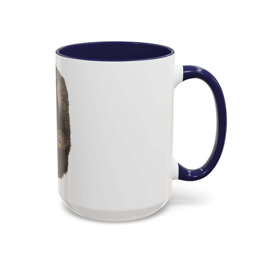 Tarot Cat Accent Coffee Mug — Witchy Black Cat with Tarot Cards