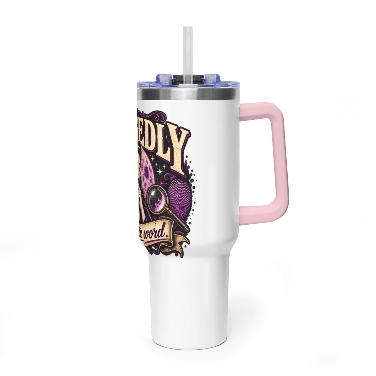 40oz Vacuum Tumbler - "Allegedly" Retro Detective Graphic