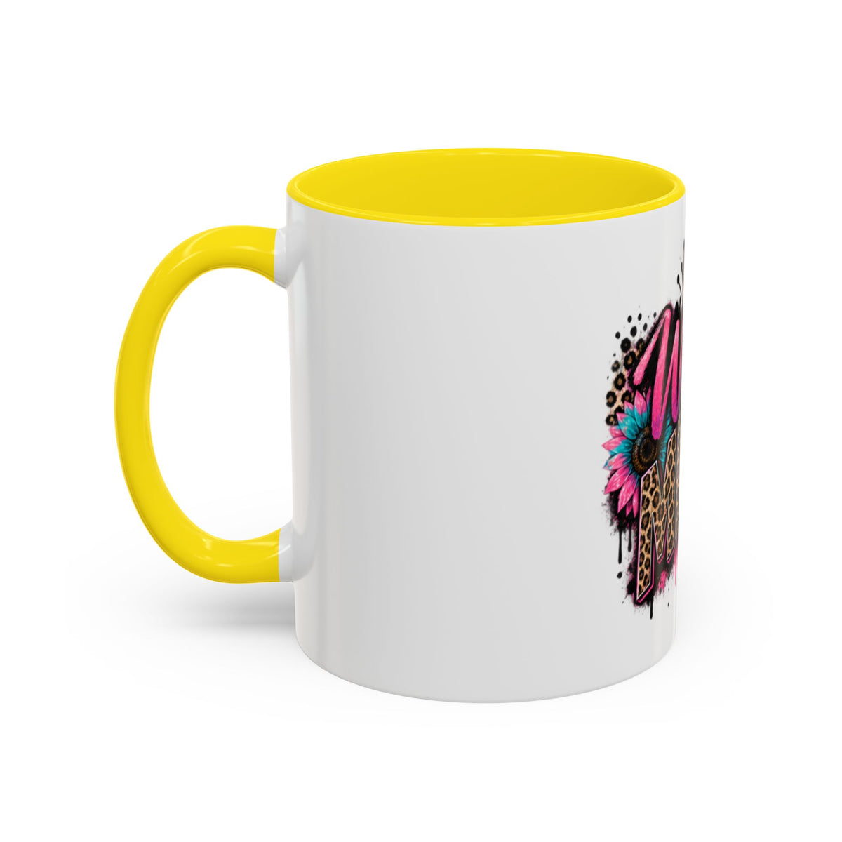 Wild Mama Leopard Accent Coffee Mug – Fun Mom Gift, Pink Crown Graphic (11/15 oz)