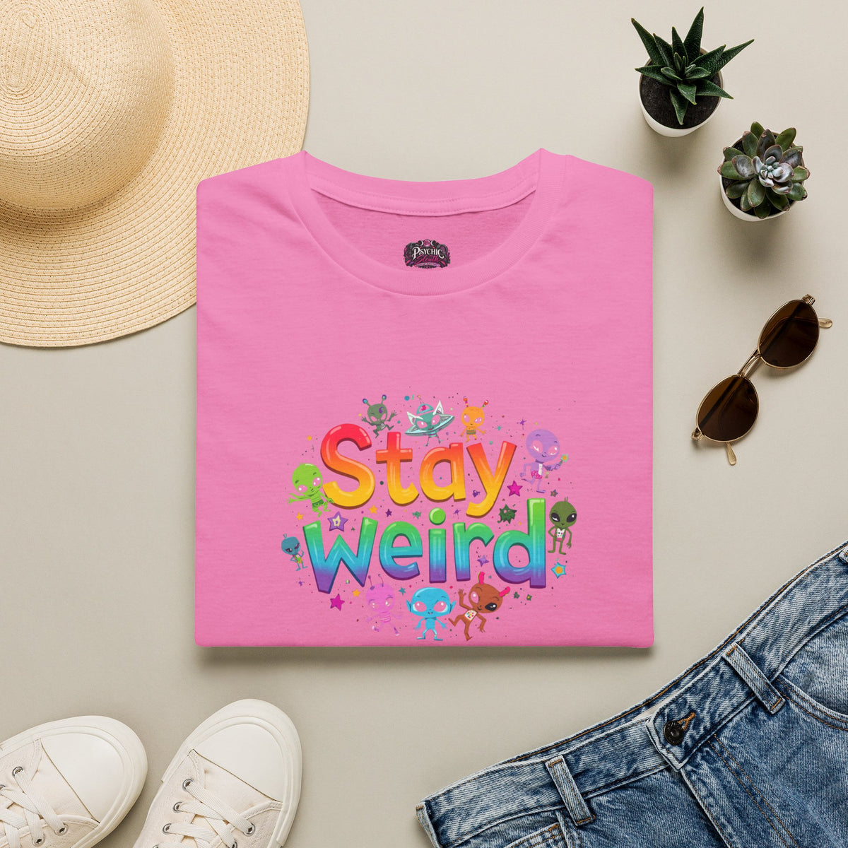 Stay Weird T-Shirt — Colorful Cute Alien Graphic Tee