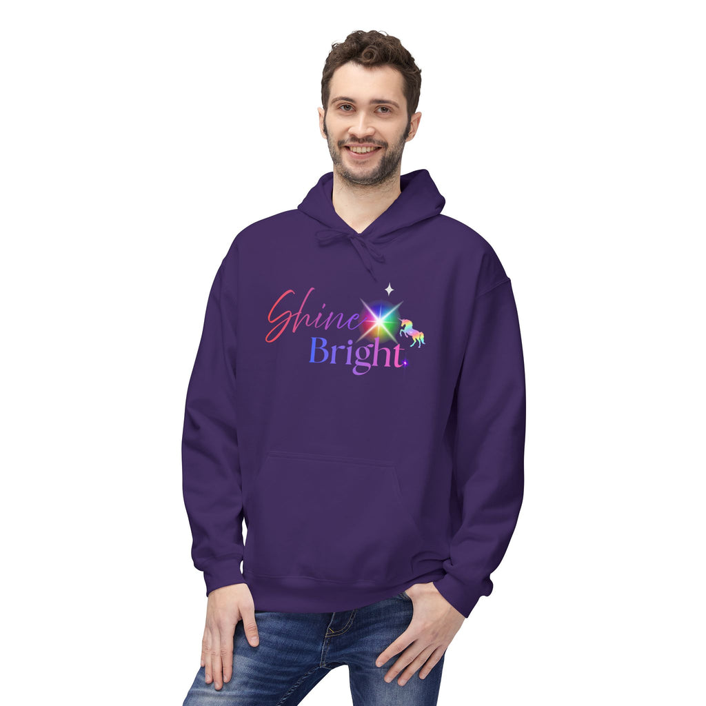 Shine Bright Pastel Hoodie — Inspirational Rainbow Graphic Hoodie