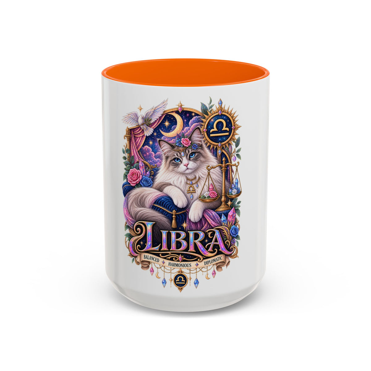 Libra Persian Cat Accent Coffee Mug — Zodiac Horoscope Gift (11/15oz)