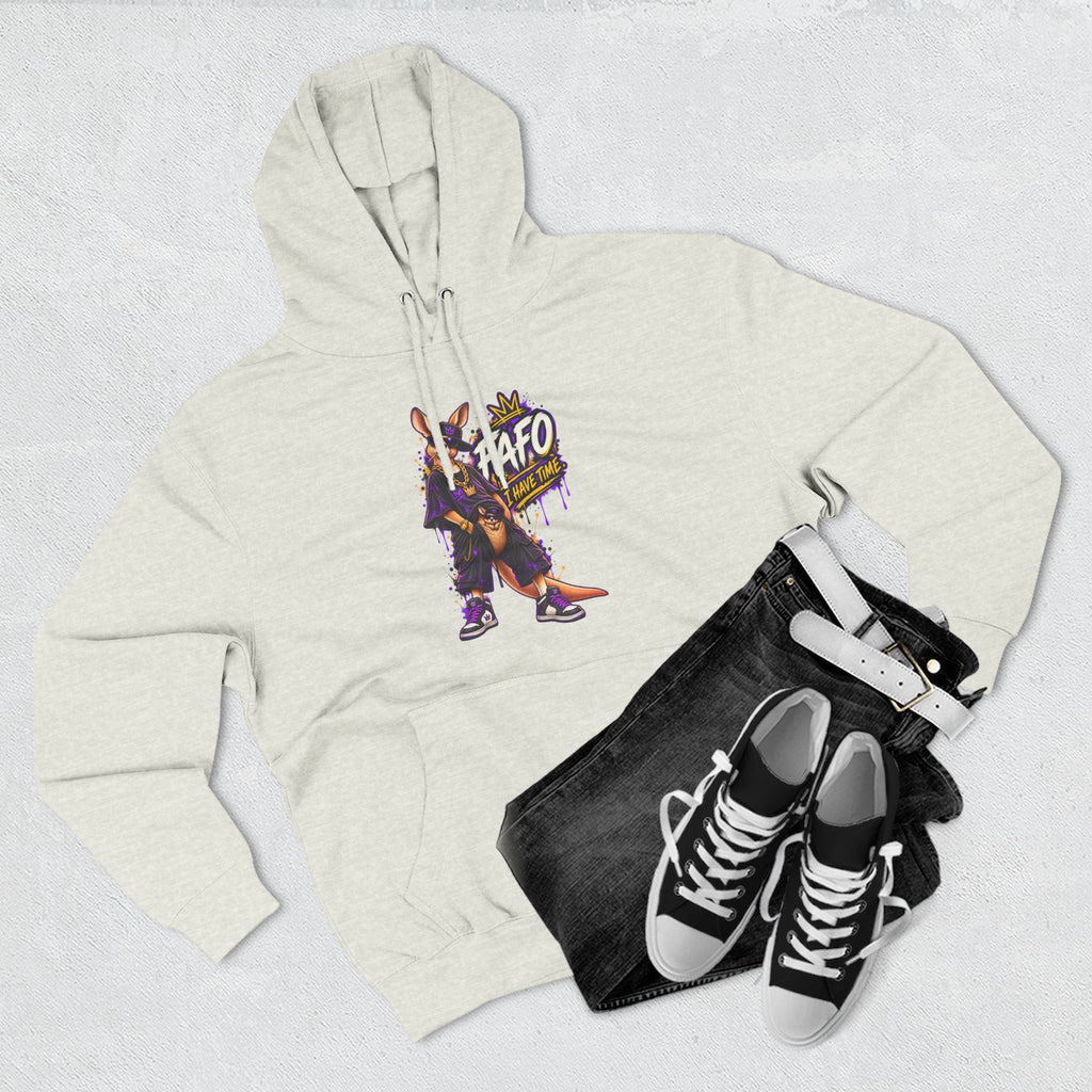 Streetstyle Kangaroo Graphic Hoodie — "FAFO" Retro Character Pullover
