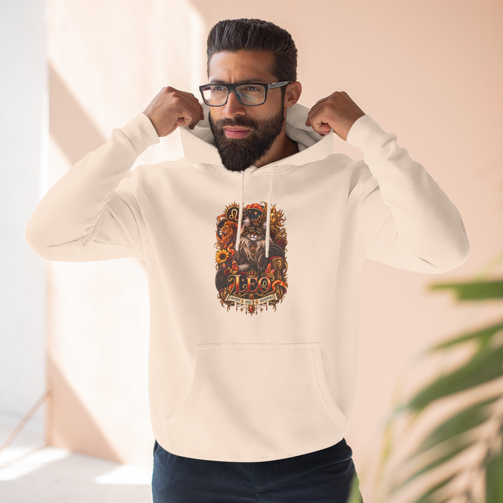 Leo Maine Coon Zodiac Hoodie — Mystical Celestial Cat Astrology Design