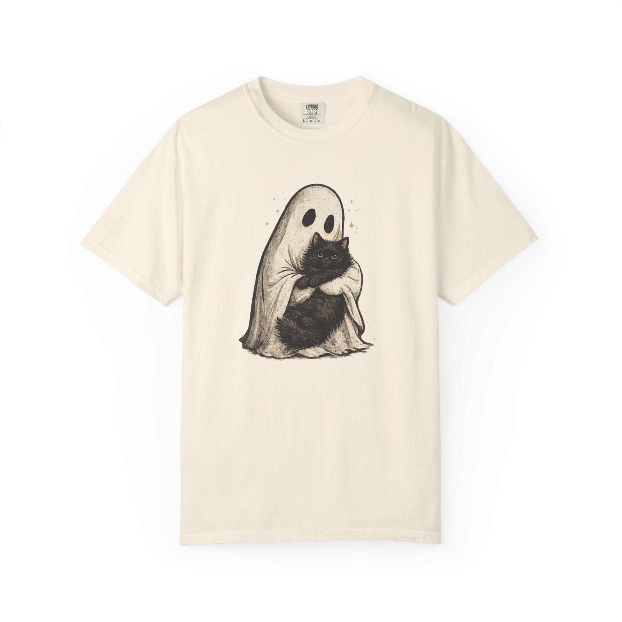Ghost Hug T-Shirt — Cute Ghost Holding Cat Graphic Tee