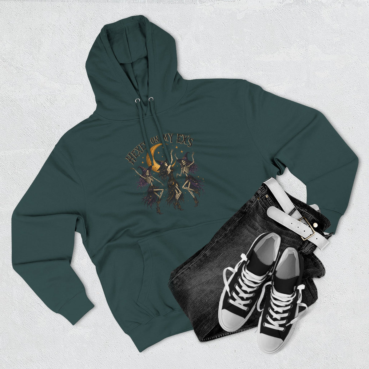 Hexes On My Exes Hoodie — Witchy Witchcraft Graphic Fleece Pullover