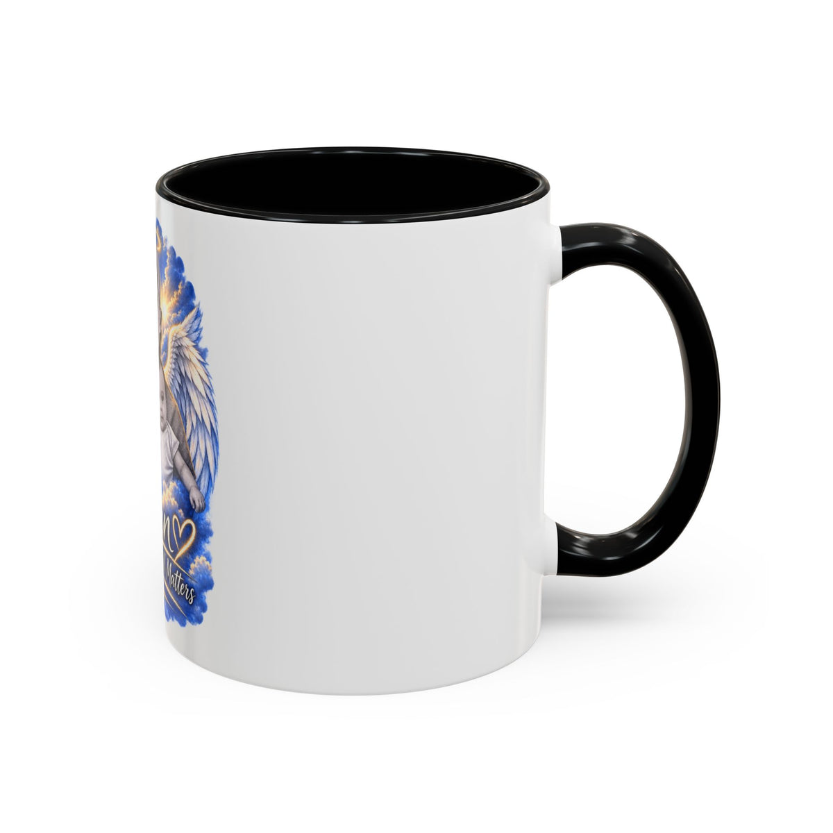 Memorial Coffee Mug — Personalized "Ethan  Your Story Still Matters" Angel Wings Tribute