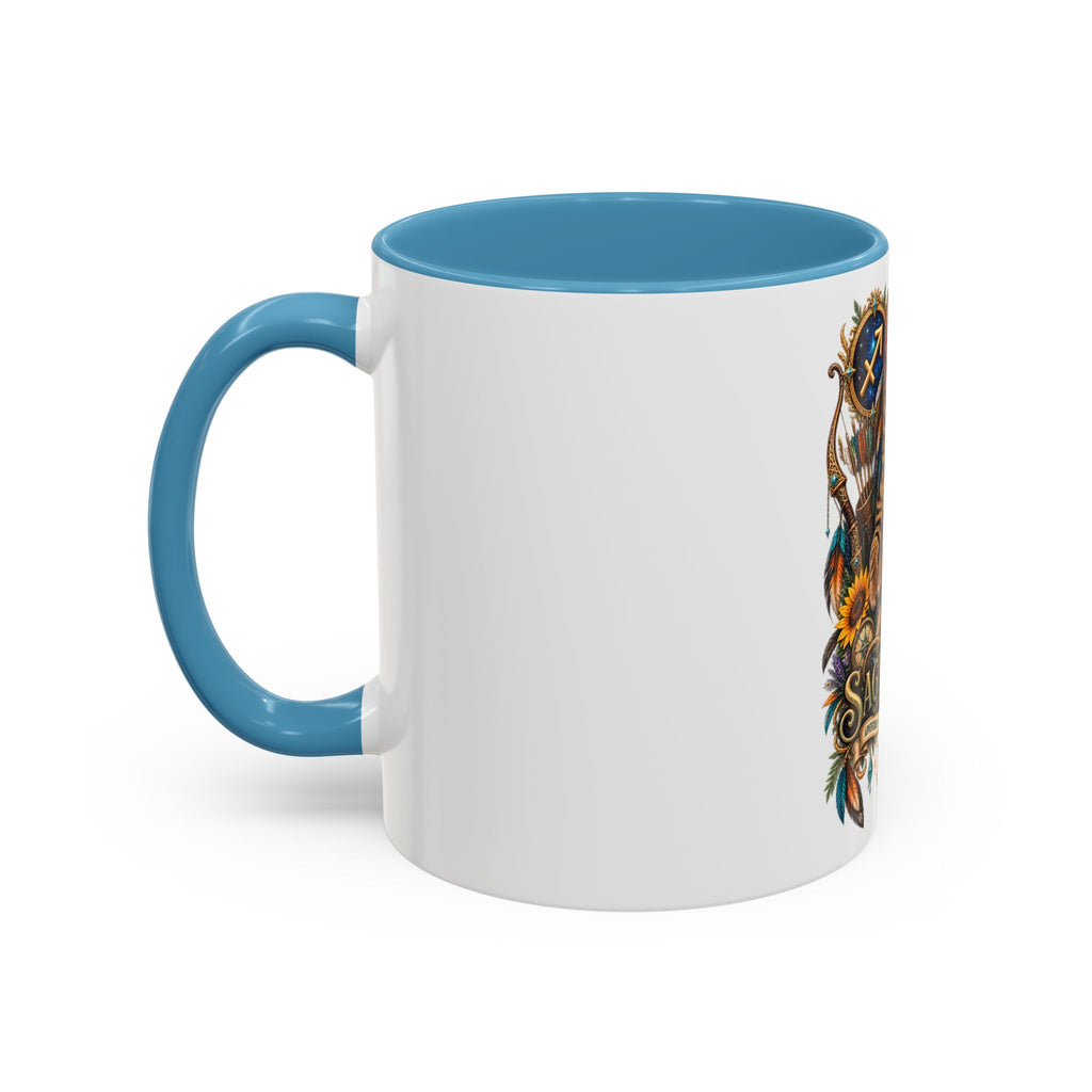 Sagittarius Bengal Cat Zodiac Coffee Mug — Cat Archer Astrology Accent Mug (11/15oz)