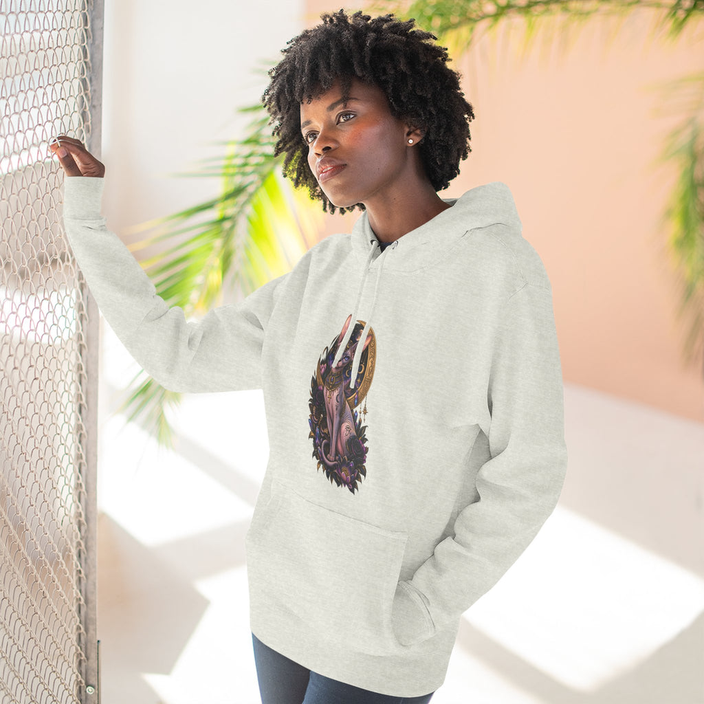 Mystic Moon Egyptian Sphynx Cat Hoodie — Gothic Feline Graphic Pullover