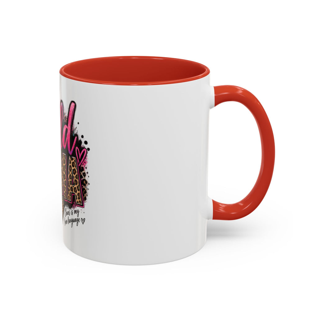 Wild Mama Leopard Accent Coffee Mug – Fun Mom Gift, Pink Crown Graphic (11/15 oz)