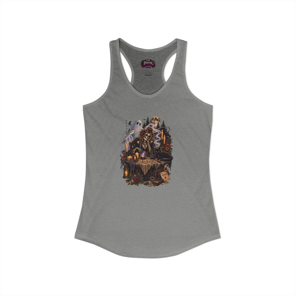 Ghost, Skeleton and Black Cat Read Tarot Cards Tank