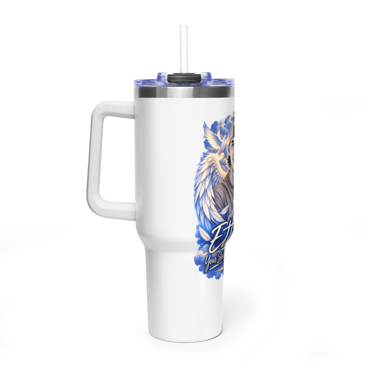 Memorial 40oz Tumbler — Personalized 'Ethan' Angel Wings Keepsake