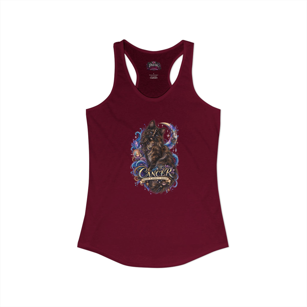 Cancer Zodiac Tortoiseshell Cat  Tank- Celestial Astrology Cat Lover Tank