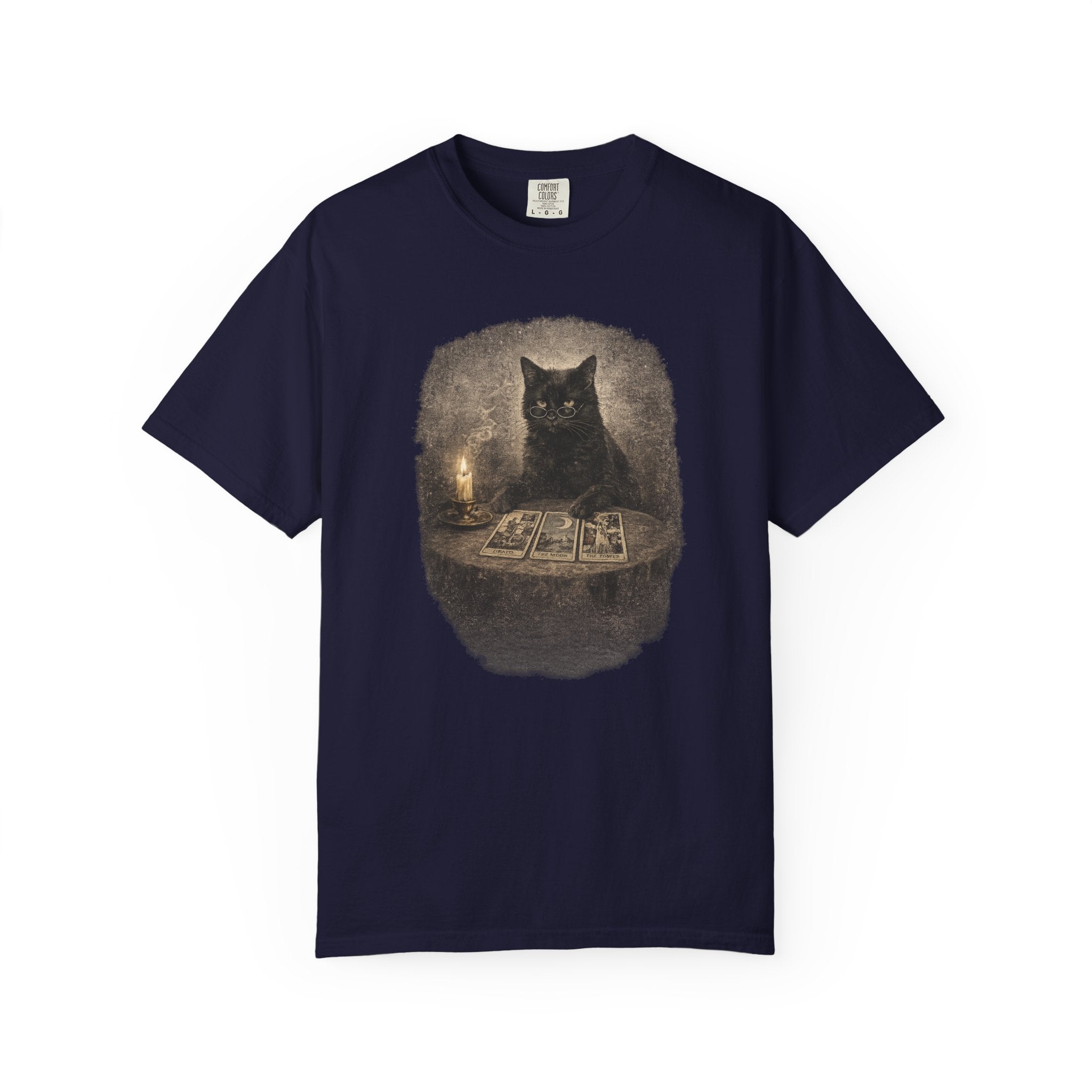 Tarot Cat T-Shirt — Black Cat Fortune Teller Graphic Tee