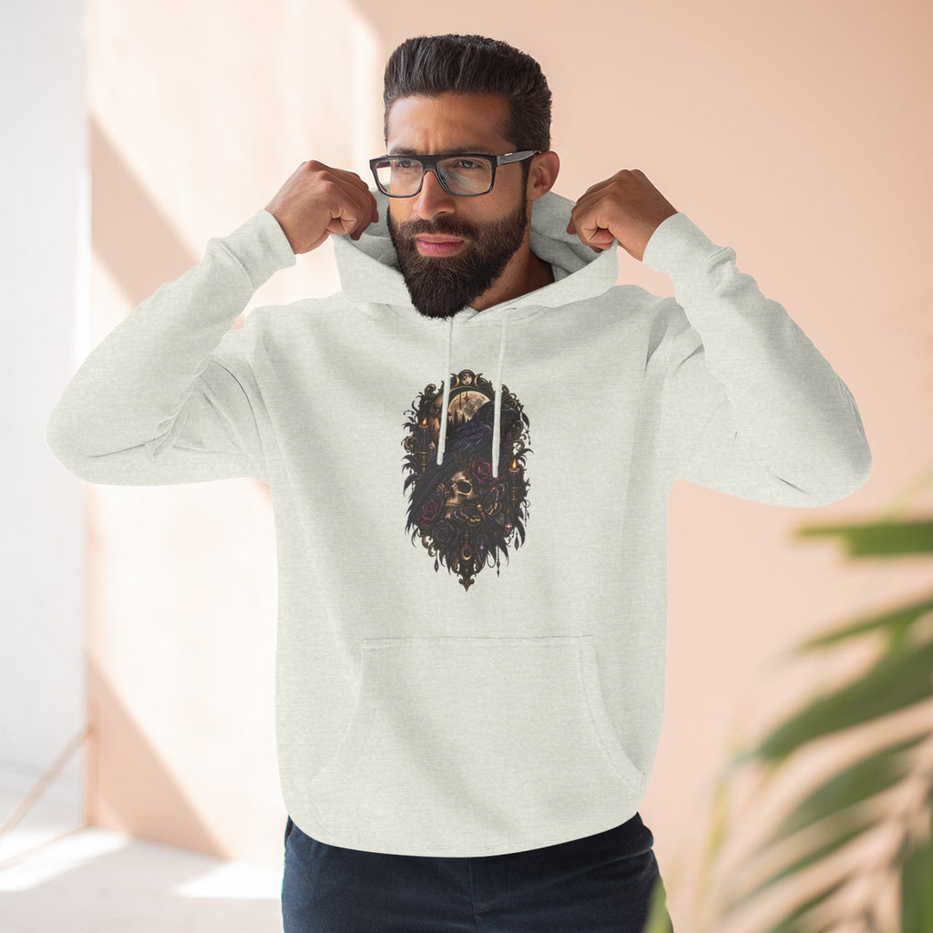 Raven Skull Graphic Hoodie — Gothic Fleece Pullover