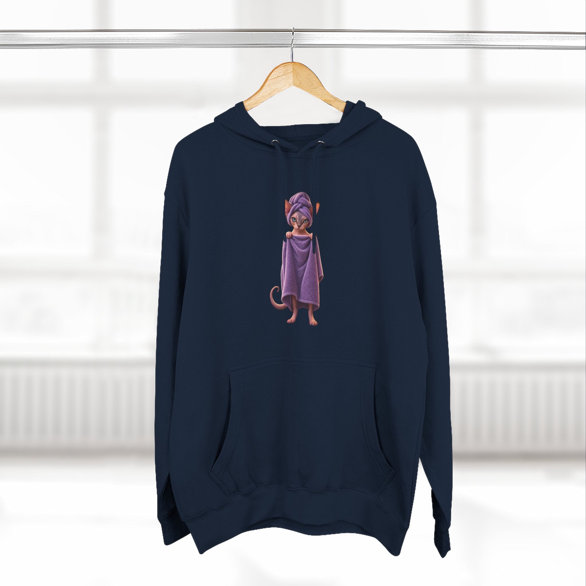 Funny Sphinx Cat fresh out of the shower hoodie