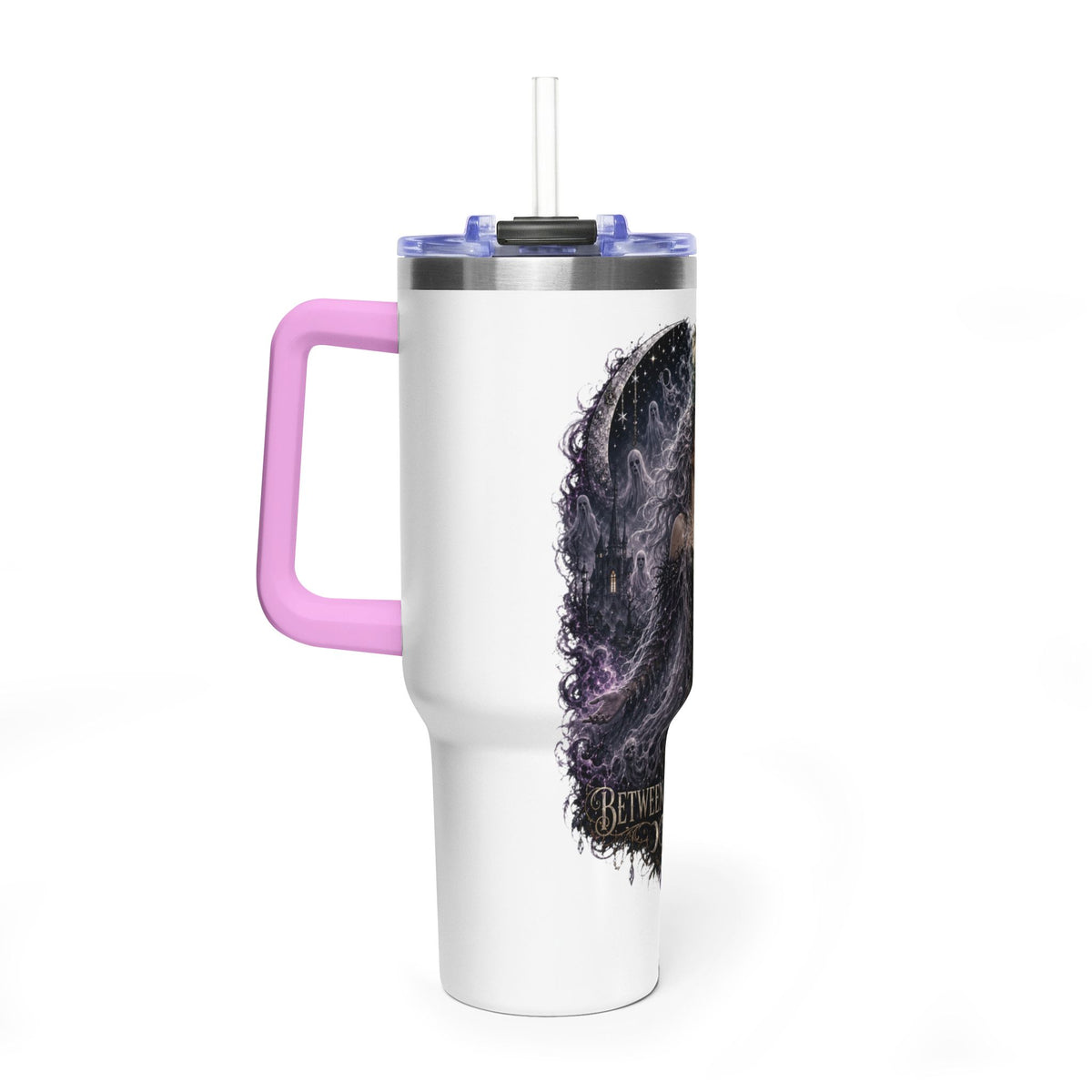 40oz Vacuum Tumbler — "Between Worlds" Mystical Forest Goddess Design