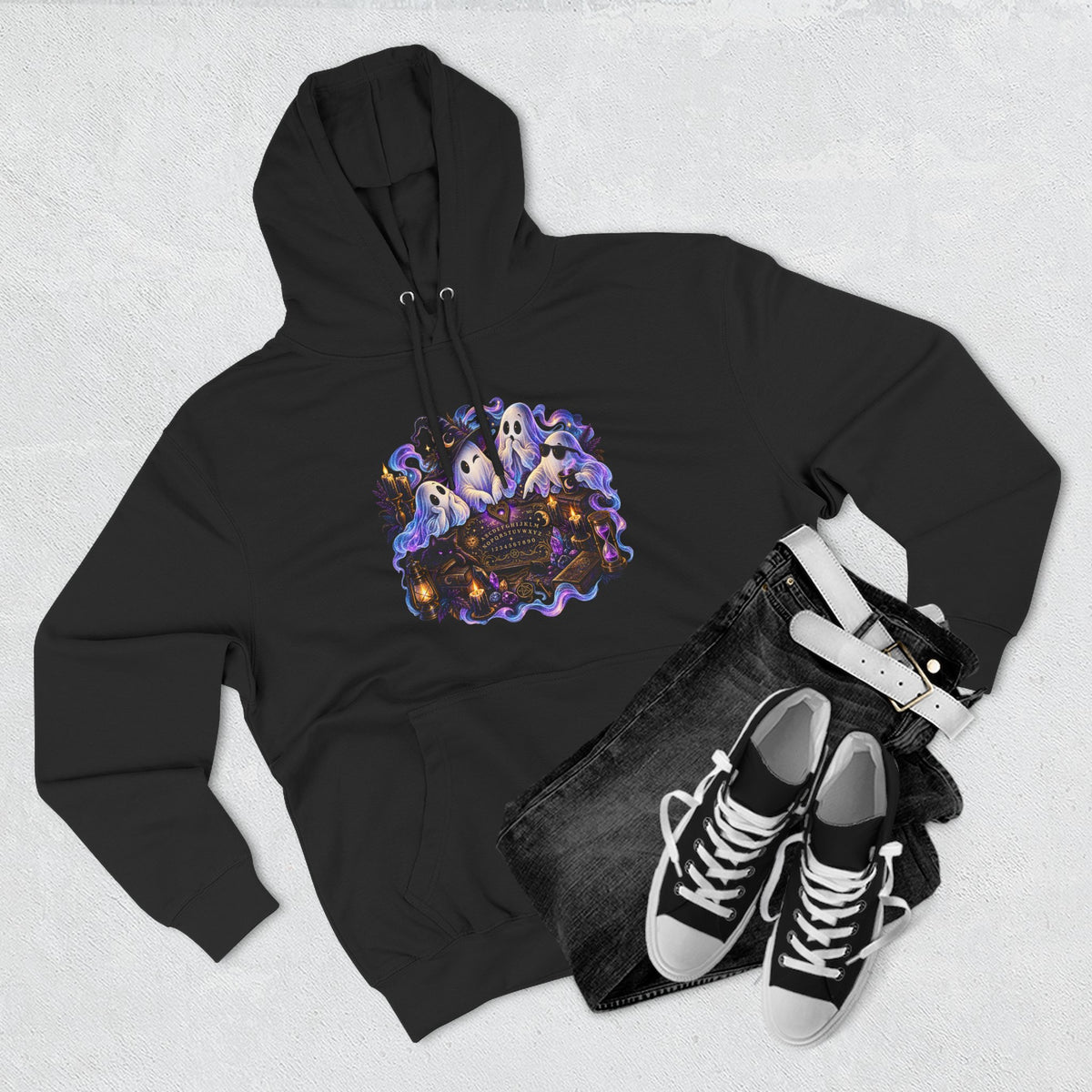 Funny Ghosts with Spirit Board Hoodie — Halloween Ghosts & Haunted Night Pullover