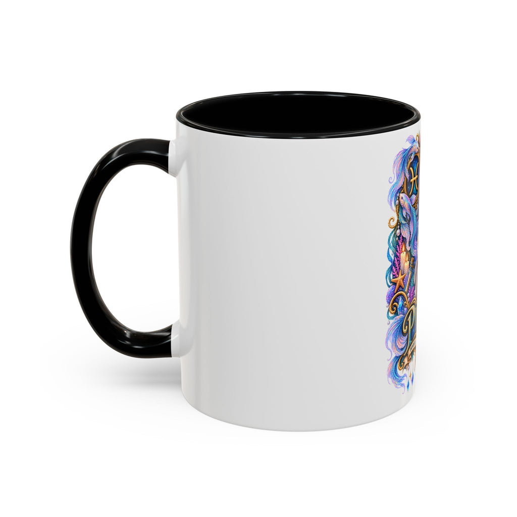 Pisces Devon Rex Cat Accent Coffee Mug — Zodiac Astrology Ceramic Mug (11/15oz)
