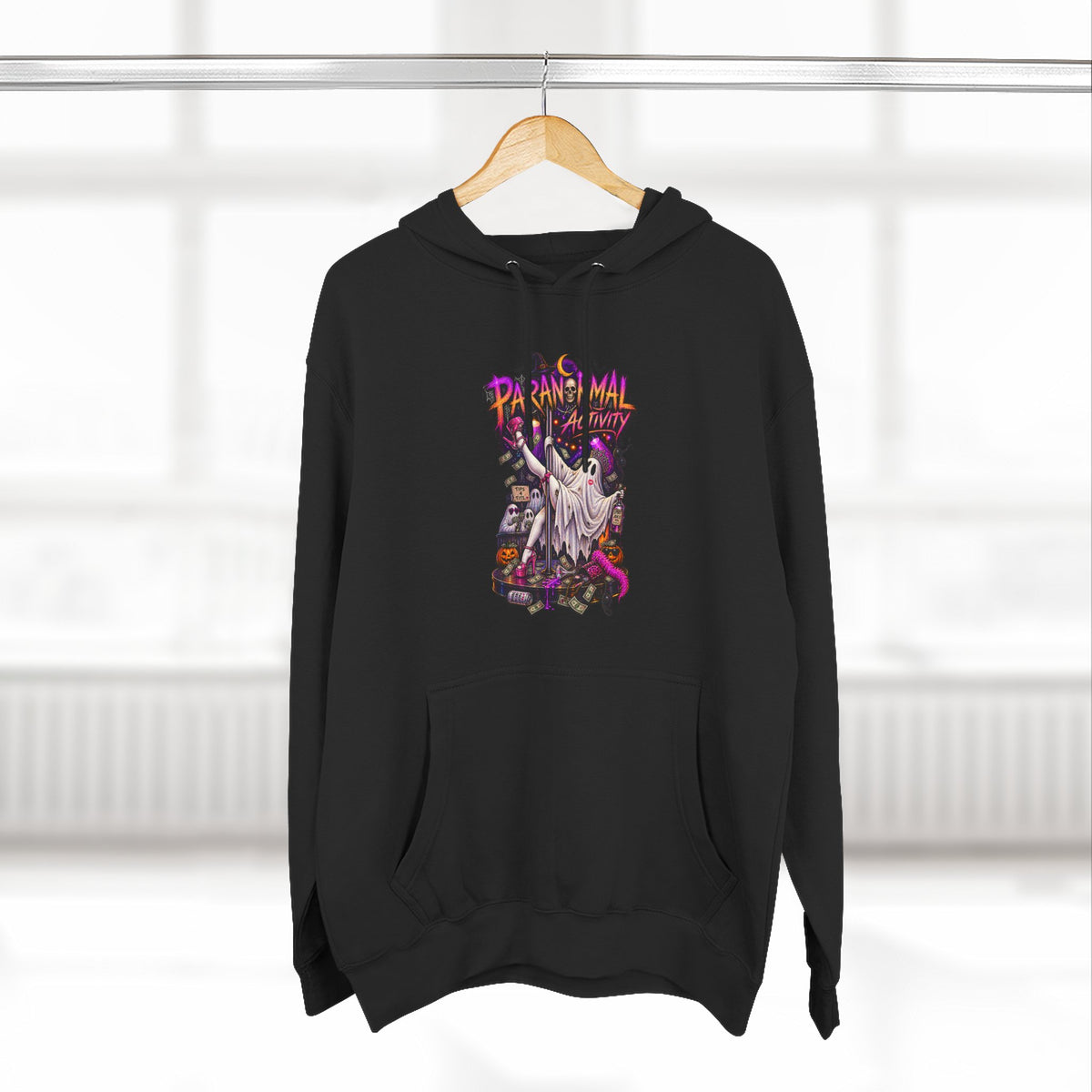 Paranormal Activity Ghost Pole Dancing — Retro Halloween Graphic Pullover