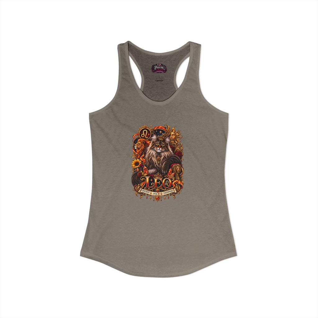 Leo Maine Coon Cat Zodiac Tank- Celestial Astrology Cat Lover Tank