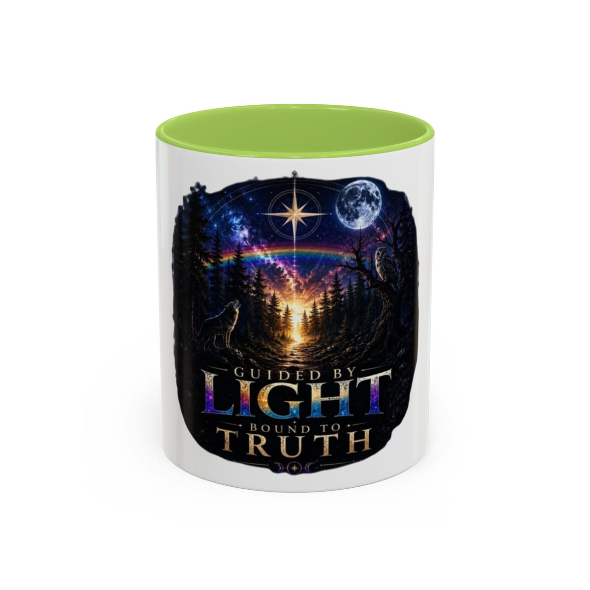 Guided by Light Coffee Mug — Inspirational Nature Moonrise Design (11/15oz) Advocacy mug