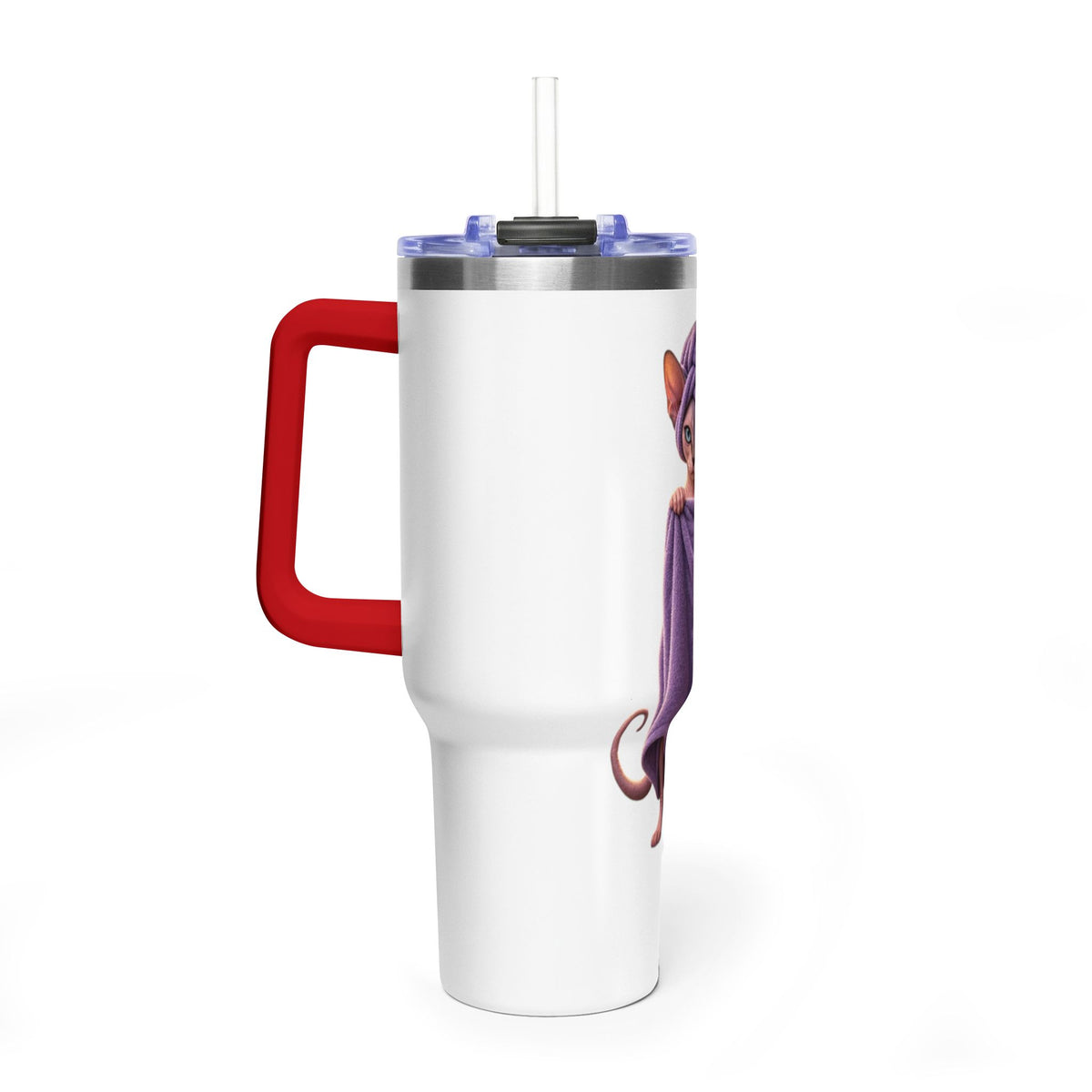 40oz Sphinx Cat Spa Tumbler — Sphynx With Towel Insulated Travel Mug
