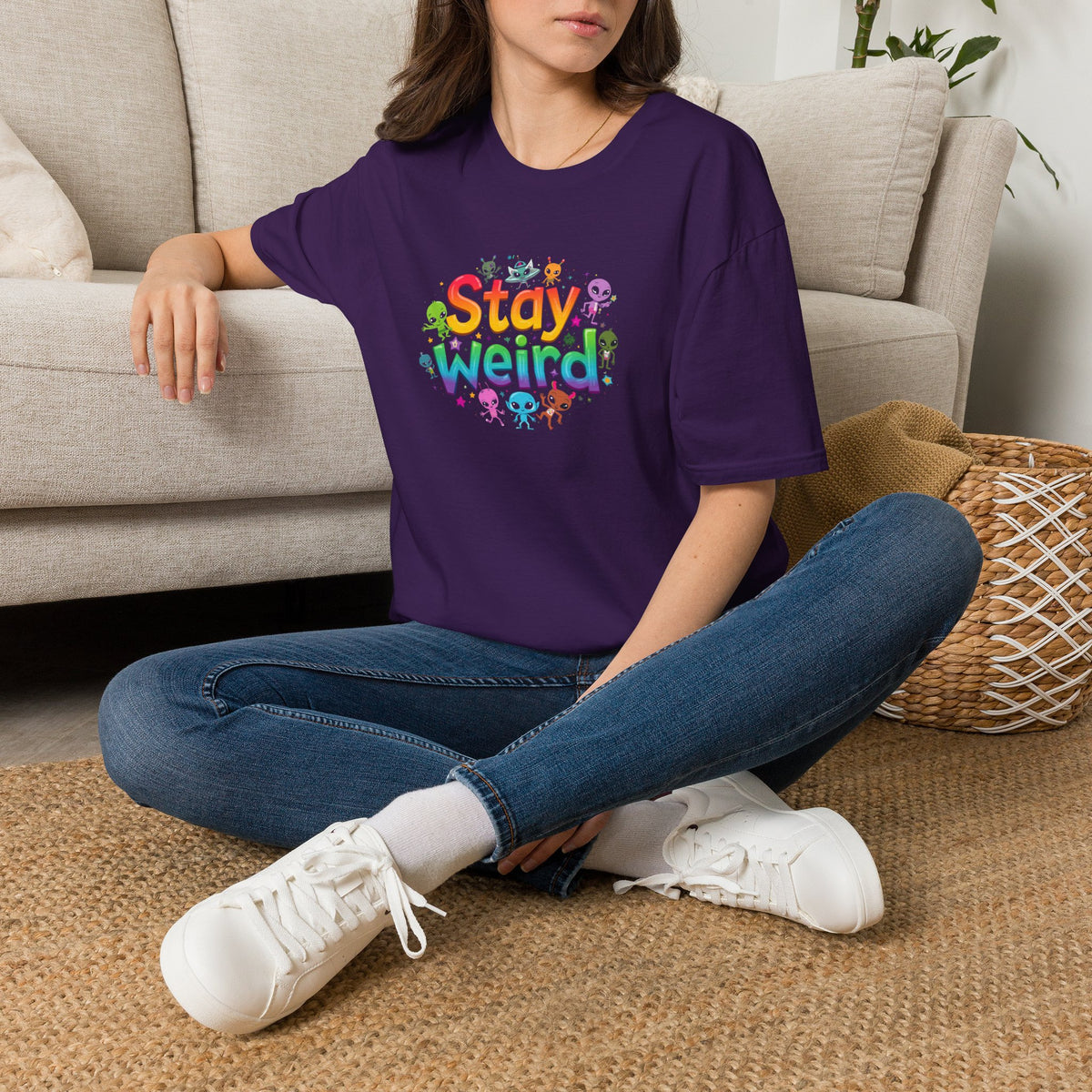 Stay Weird T-Shirt — Colorful Cute Alien Graphic Tee