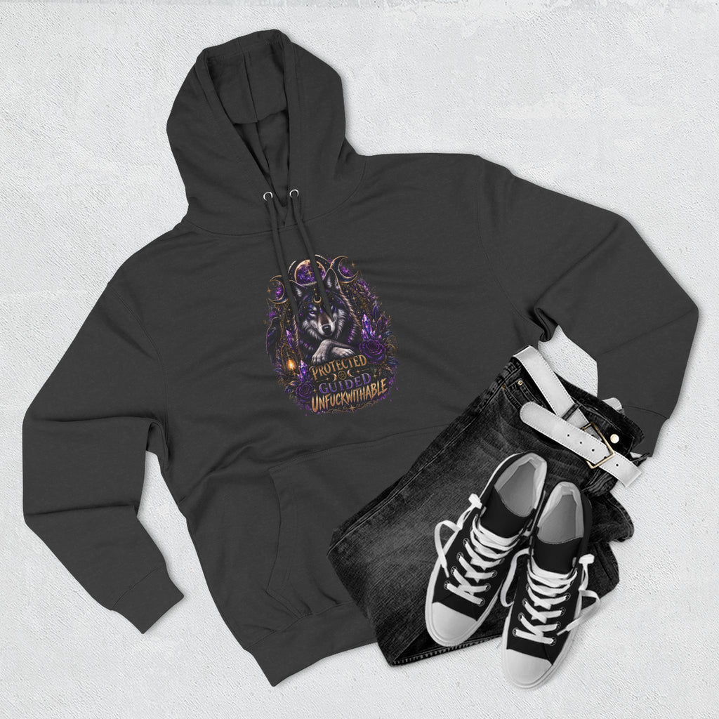 Guided, Protected Unfuckwithable Wolf Hoodie- Occult Graphic