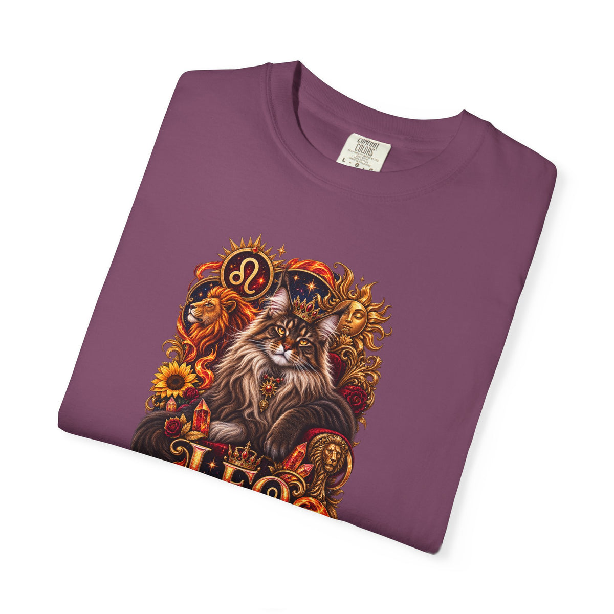 Leo Zodiac Cats T-Shirt — Maine coon Astrology Tee