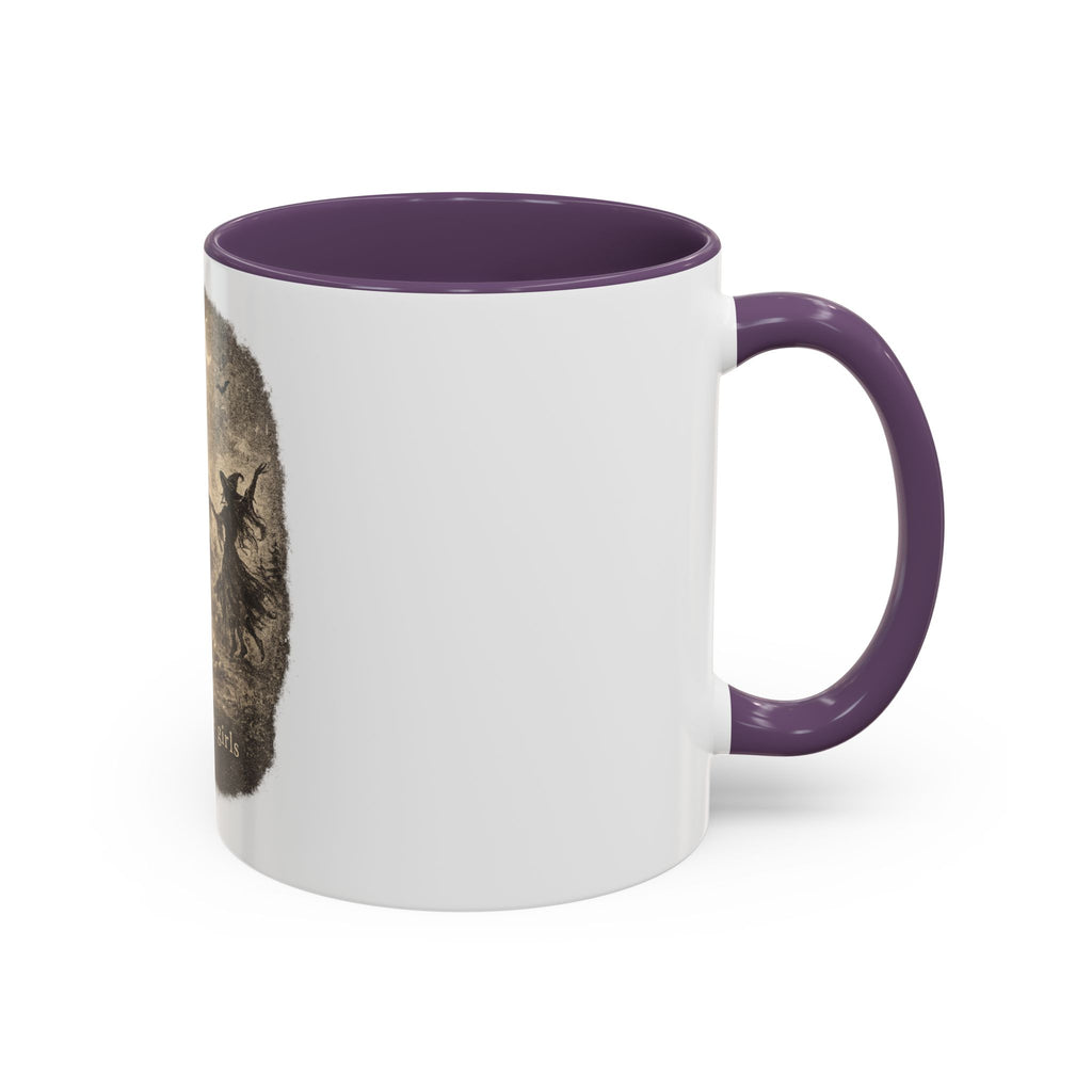 Witch Circle Coffee Mug — "Girls Will Be Girls" Vintage Halloween Accent Mug
